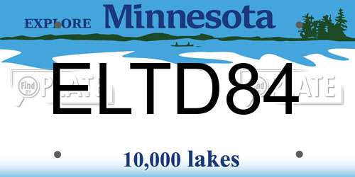 ELTD84 Minnesota License Plate
