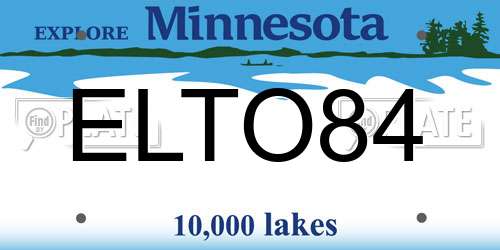 ELTO84 Minnesota License Plate