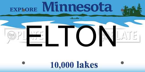 ELTON Minnesota License Plate