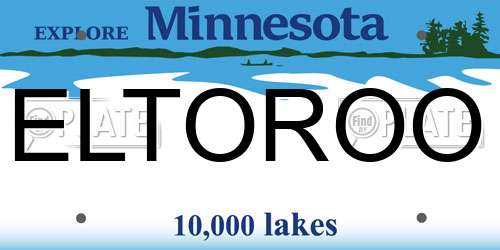 ELTOROO Minnesota License Plate
