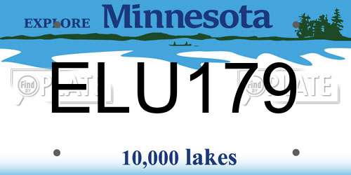 ELU179 Minnesota License Plate