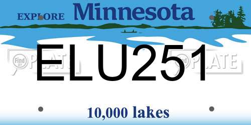ELU251 Minnesota License Plate