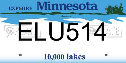 ELU514 Minnesota License Plate