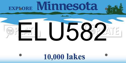 ELU582 Minnesota License Plate