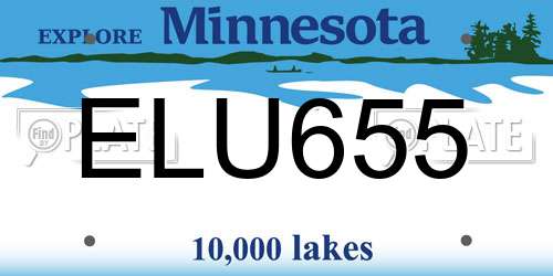 ELU655 Minnesota License Plate