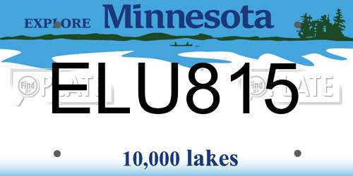 ELU815 Minnesota License Plate