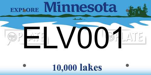 ELV001 Minnesota License Plate
