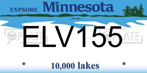 ELV155 Minnesota License Plate