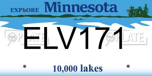 ELV171 Minnesota License Plate
