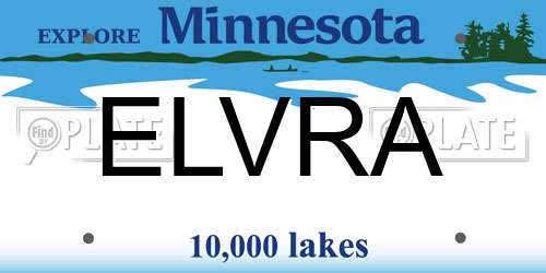 ELVRA Minnesota License Plate