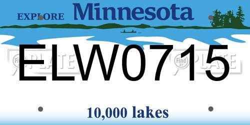 ELW0715 Minnesota License Plate