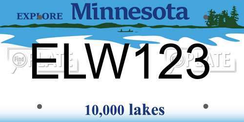 ELW123 Minnesota License Plate