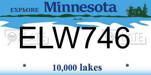 ELW746 Minnesota License Plate