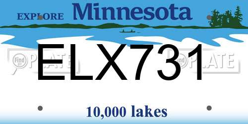 ELX731 Minnesota License Plate