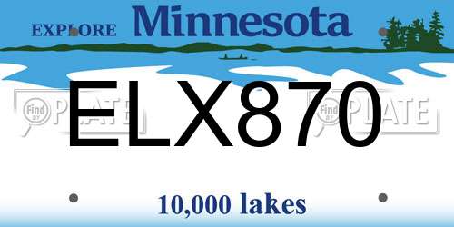 ELX870 Minnesota License Plate