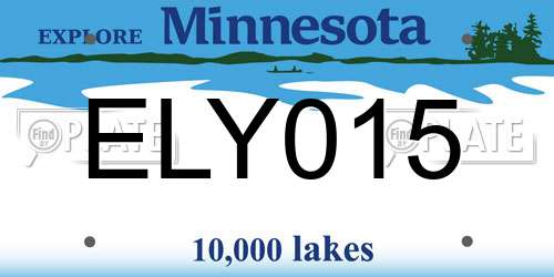 ELY015 Minnesota License Plate