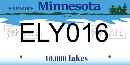 ELY016 Minnesota License Plate