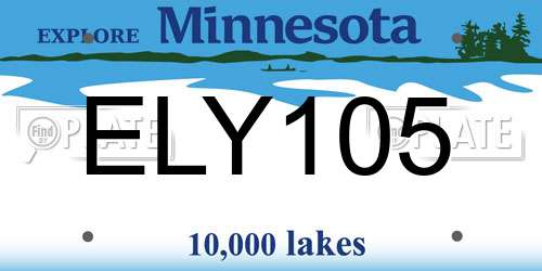 ELY105 Minnesota License Plate