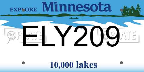 ELY209 Minnesota License Plate