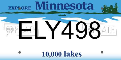 ELY498 Minnesota License Plate