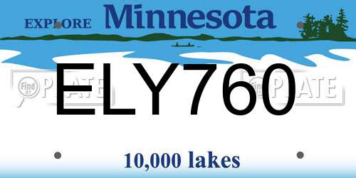ELY760 Minnesota License Plate