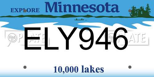 ELY946 Minnesota License Plate