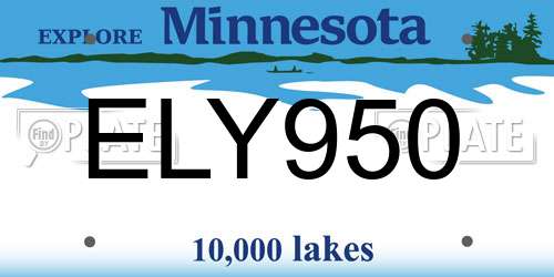 ELY950 Minnesota License Plate