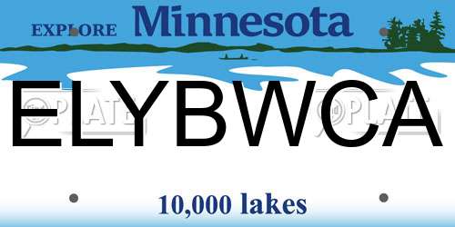 ELYBWCA Minnesota License Plate
