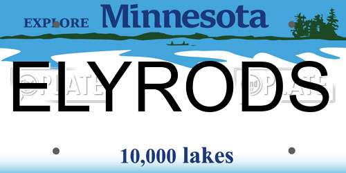 ELYRODS Minnesota License Plate