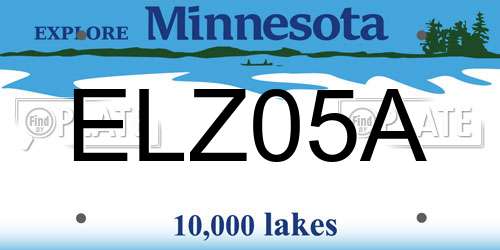 ELZ05A Minnesota License Plate