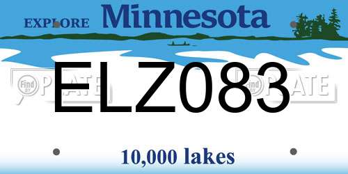 ELZ083 Minnesota License Plate