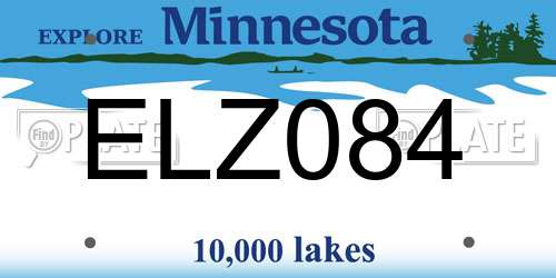ELZ084 Minnesota License Plate