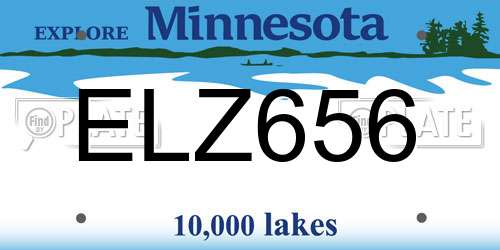 ELZ656 Minnesota License Plate