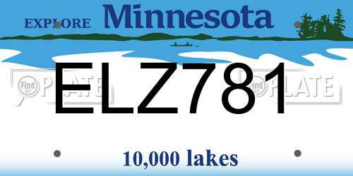 ELZ781 Minnesota License Plate