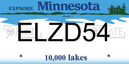 ELZD54 Minnesota License Plate
