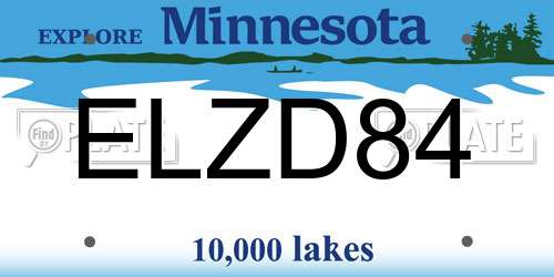 ELZD84 Minnesota License Plate