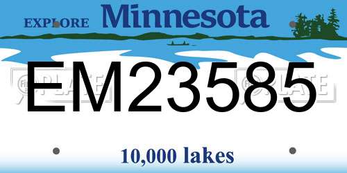 EM23585 Minnesota License Plate