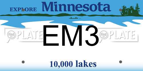 EM3 Minnesota License Plate