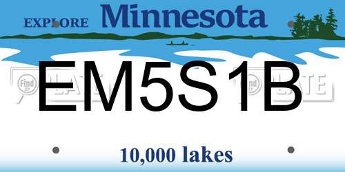 EM5S1B Minnesota License Plate