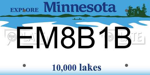 EM8B1B Minnesota License Plate