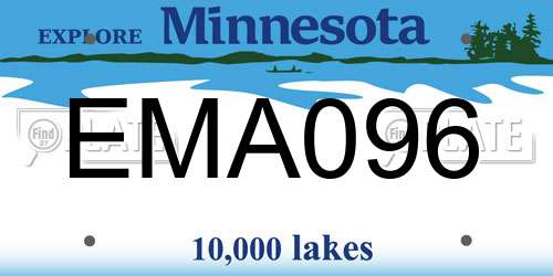 EMA096 Minnesota License Plate