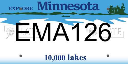 EMA126 Minnesota License Plate
