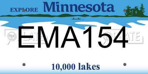 EMA154 Minnesota License Plate
