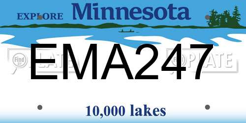 EMA247 Minnesota License Plate