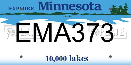 EMA373 Minnesota License Plate