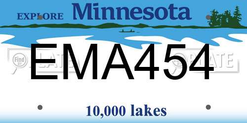 EMA454 Minnesota License Plate