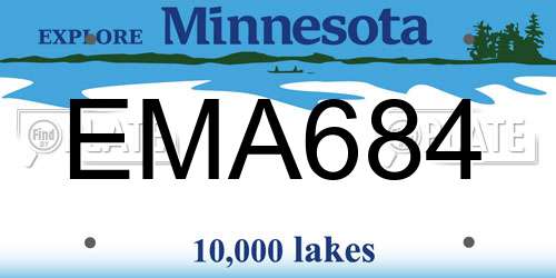 EMA684 Minnesota License Plate