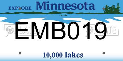 EMB019 Minnesota License Plate