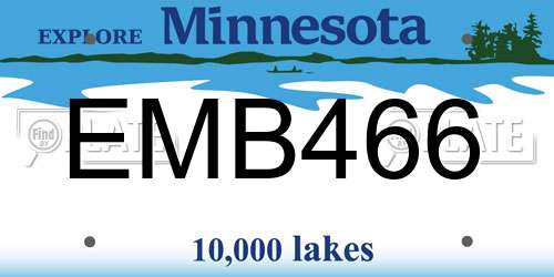 EMB466 Minnesota License Plate