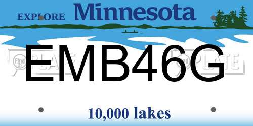 EMB46G Minnesota License Plate